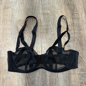 Victorias Secret Black Mesh Bra Size 32C